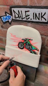 I challenged myself to paint this dirt bike without any sort of sketch. I'm pretty happy with how it turned out! #art #illustration #speedpaint #bmx #motorsport #dirtbike #sendit | Dale the Airbrush Guy
