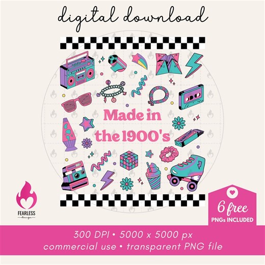 Made in the 1900s Png | '90s Nostalgia Png | Funny 90s Aesthetics Sweatshirt Design | Retro 90s Graphics Sublimation Design | Funny Y2K - Etsy