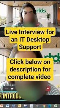 Technical Support or Desktop Support Live Interview | #technicalinterview IT Fresher interview #job