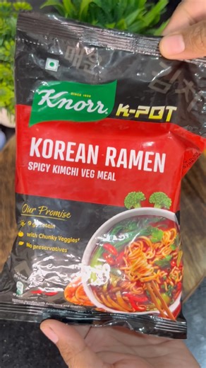 Knorr K-Pot Korean Ramen 🍜 | Spicy Kimchi Veg Meal in 5 Minutes 🔥 #shorts #shortaday