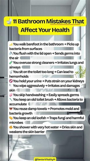 11 Bathroom Mistakes That Affect Your Health