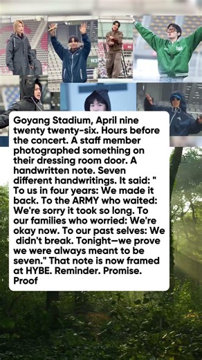 The Note BTS Left on Their Dressing Room Door Before the First ARIRANG Concert