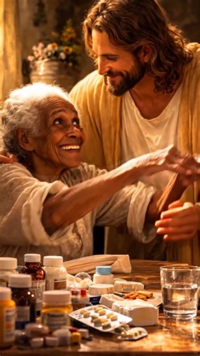 A SENHORA E O REMÉDIOS. JESUS O VERDADEIRO MILAGRE