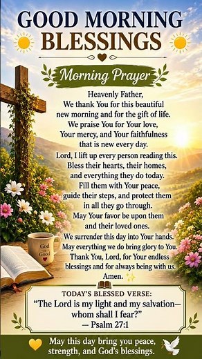 🌞 Powerful Morning Prayer & Blessings | Start Your Day With God’s Peace 🙏✨