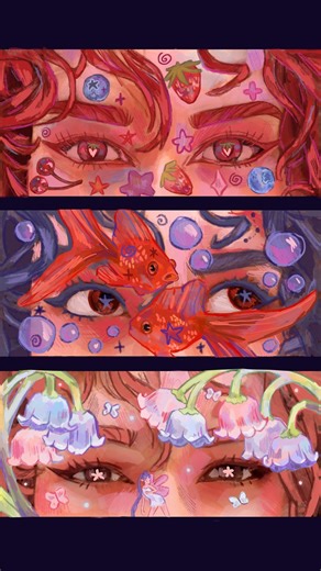 eloonie (aka elena 🍰) | ˚୨୧⋆*ੈ✩‧₊˚ . . . have been seeing a lot of these videos recently and wanted to make my own~~ ( ´ ▽ ` ) #art #arttrend #eyes #fruit... | Instagram