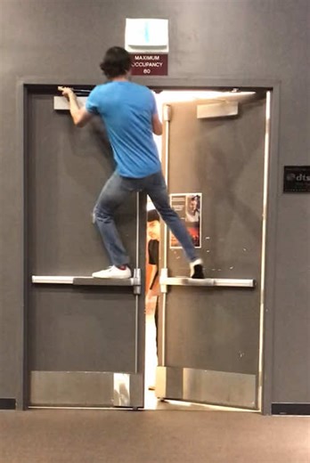 That was a close one 😅 #professor #teachersoftiktok #doorprank | prank