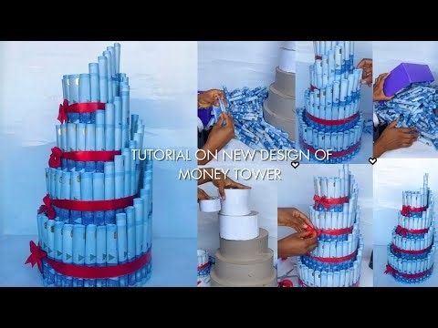 Tutorial on New design of Money tower | How To Make Money Tower | Money Cake | New idea Money Tree