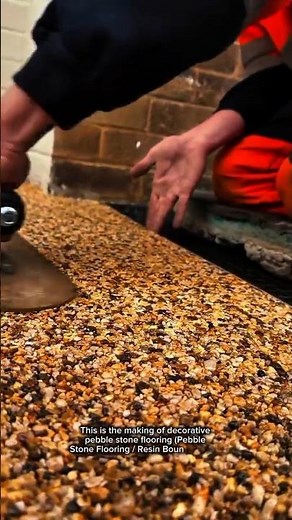 Professional Resin Bound Pebble Flooring Installation | Satisfying Stone Floor Finishing Process