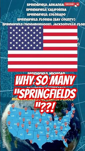 Why the US has so many Springfields 🇺🇸 The Most Common City Name Explained! #shorts