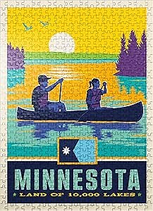 MyPuzzle Minnesota: Land of 10,000 Lakes - Premium 500 Piece Jigsaw Puzzle for Adults