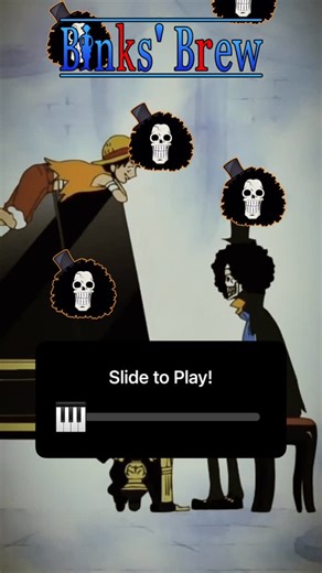 @yyacobb | Slide the Piano Emoji to Play Binks' Brew (Binks' No Sake) With BROOK!! #anime #onepiece #luffy #brook #gaming #game #arcade #minigame... | Instagram