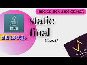 java 23-Static final keywords in Java(മലയാളത്തിൽ)