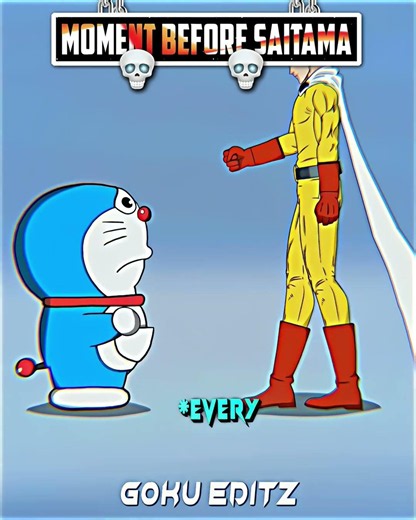 🔥 SAITAMA RESPECTED DORAEMON AFTER EVERYONE IGNORED HIM! 😭💙#saitama #shorts #edit