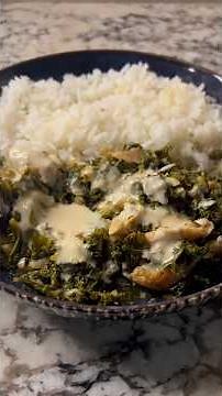 Collard greens but with Kale and Chicken