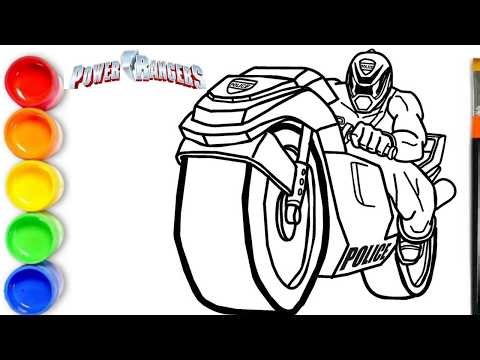 How to draw Power Rangers | Drawing and Coloring Power Rangers Samurai Fire Engine | Power Rangers
