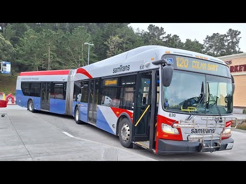 (Longer bus) samTrans: 2019 New Flyer XD60 #830 on Route 120 Colma Bart