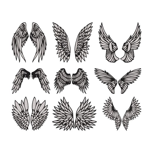 Angel Wings Embroidery Design, Feather Machine Embroidery File, Gothic Angel Wing Embroidery Instant Download - Etsy