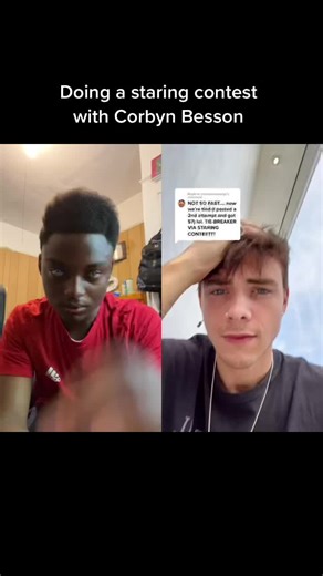 #duet with @corbynbesson Staring contest with Corbyn Besson , one of my favorite singers from Why Don’t We #whydontwe #corbynbesson #staringcontest