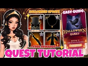 *FREE ITEMS* HOW TO COMPLETE THE NEW HALLOWEEN DRESS TO IMPRESS QUEST ! (EASY !!) | Dti