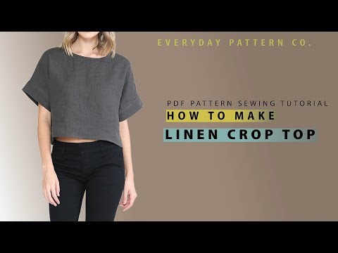 how to sew an easy woven linen top for beginners- PDF sewing pattern by EVERYDAY pattern co.