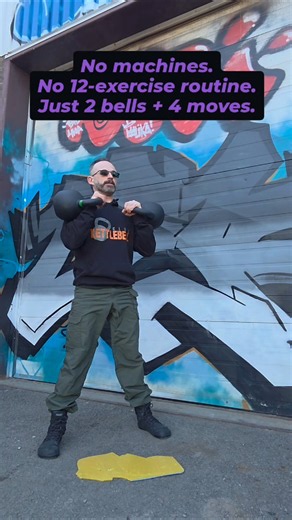No Gym, No Time? This Double Kettlebell Complex Builds Size in 20 Minutes #kettlebellcomplex