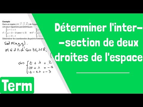 Comment déterminer le point d'intersection de deux droites de l'espace ?