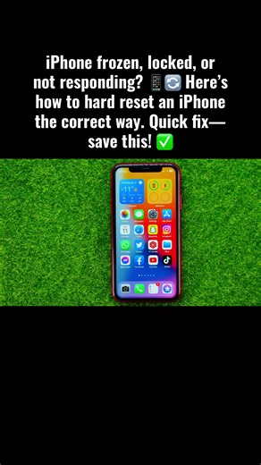 iPhone frozen, locked, or not responding? 📱🔄 Here’s how to hard reset an iPhone the correct way. Quick fix—save this! ✅ #iphonereset #hardreset #appletips #techtok #fyp