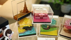 3D Memo Pads with Lights, Carving Art Notepad, DIY Creative Note Paper with Pen Holder for Christmas, Valentine, Home Decor (Flower Clusters-Pink Light)