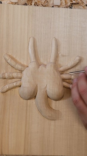 5.7K views · 24 reactions | Facehugger. Wood carving, pyrography | Oleksandr Hrytsai. Wood Carving | Facebook