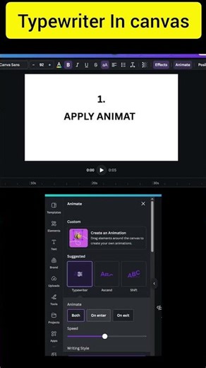 Canva Typewriter Effect (Speed + Enter/Exit Animation Tutorial)#shorts