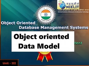 OODB 3 Object oriented Data Model