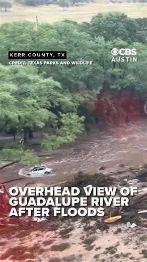 The flooding began around 4 a.m. Friday when rain fell at rates of 12 inches per hour, causing the Guadalupe River to rise 26 feet in 45 minutes. MORE ⬇️ | CBS Austin