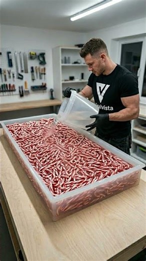 Luxury Epoxy Resin Candy Cane Dining Table Transformation ✨