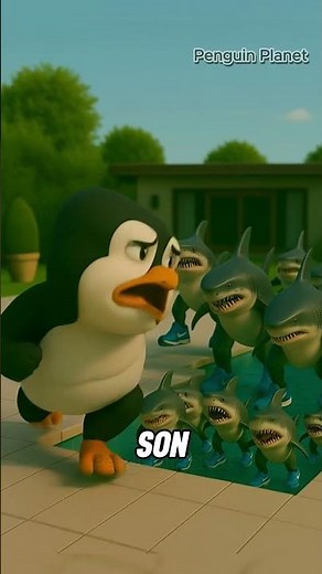 Little Penguin Swims In Tralalero Tralala Pool! #penguin #funny #cutepenguins #penguinadventure