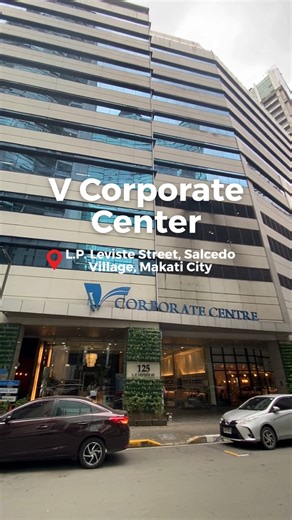 Lobien Realty Group on Instagram: "Looking for a prime office space in Makati City? 🏢✨ Take a quick tour of V Corporate Center, a modern office building located along L.P. Leviste Street, Salcedo Village, right in the heart of Makati’s central business district. Completed in 2014 and developed by Vita Realty Corporation, this PEZA-accredited building offers efficient floor layouts, warm shell handover, and immediate availability for growing businesses. With high floor efficiency, reliable utili