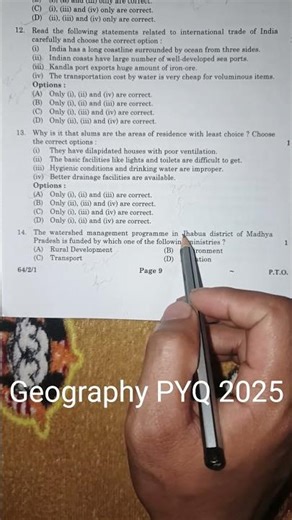 Geography PYQ 2025 #class12