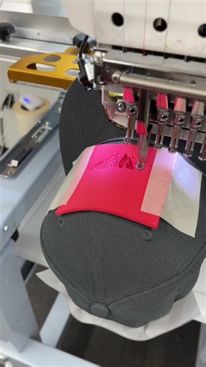 3D Puff Hat Embroidery in NYC (Barudan) #Shorts