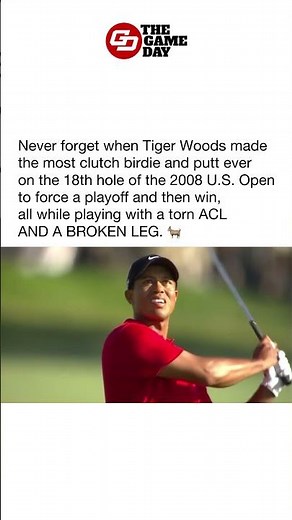 Tiger Woods Birdies the 18th Hole at 2008 U.S. Open to Force a Playoff on a Broken Leg