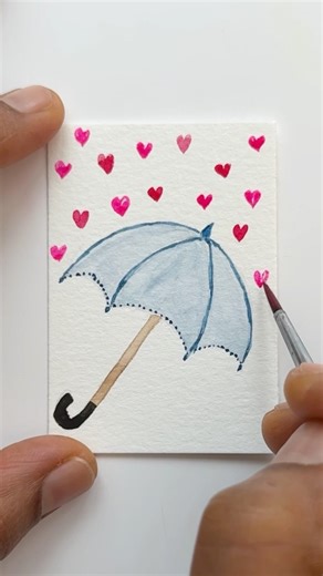 Cute hearts inspired gift tag | hand painted easy watercolor card #floraldoodle #floralart