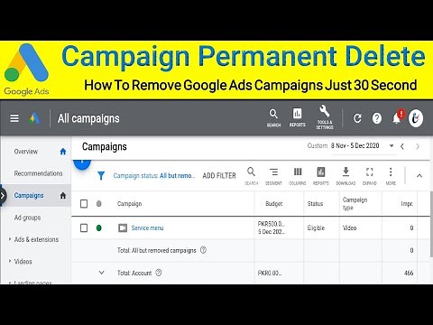 How To Remove Or Delete Ads Campaigns On Google Ads | Google Ads Campaigns Remove Permanently