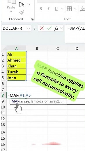 Stop dragging formulas in Excel! Use MAP instead #Excel #ExcelTips #ExcelFormula #MAP#MicrosoftExcel