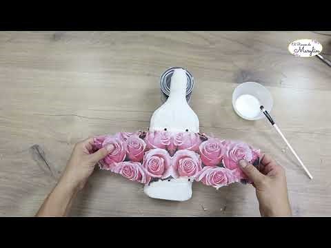3 diy BOTELLAS DECORADAS con tecnica facil