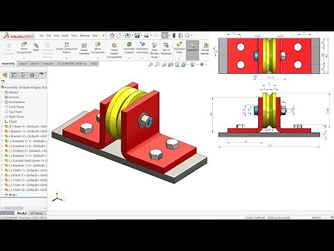 Solidworks tutorial Pulley Support assembly