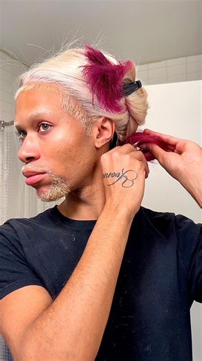 Alfred Lewis lll on Instagram: "the bob with this color?! Y’all… I’m in LOVE 😍 🍒✨ #Lookmas #wigs #hair Welcome to Lookmas Day 1! This series were diving into holiday glam all up until Christmas, but of course with the Alfred twist! Stay tuned for the next 3 looks! 🥰 Would you wear colored ombré tips? 👀 products mentioned: HAIR @babyliss flat iron @redbykiss tintation hair dye @kisscolorsandcare lace bond spray @ghostbond_official lace glue @andisclippers clippers & hot comb @lovelottabody fo