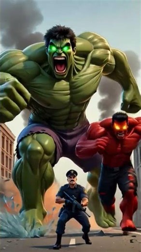Hulk vs red Hulk vs police fight #marvel #video #hulk #hulk #hulklife #redhulk #hulkout #hulking