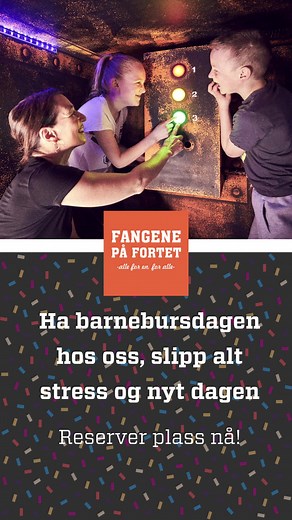 Ha barnebursdagen hos oss og nyt dagen 🎉 Du slipper planlegging, gjennomføring og opprydning – alt dette tar vi oss av. | Fangene på Fortet Oslo