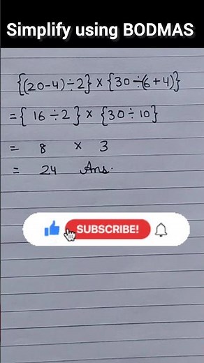 Practice Question - Simplify Using BODMAS #bodmas #simplification #practicequestions