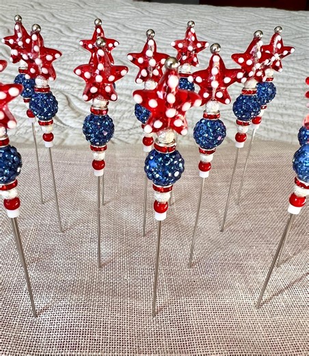 Patriotic Stick Pin, Red White Blue Star, Americana Brooch - Etsy