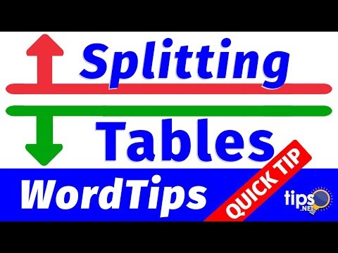 Splitting a Table