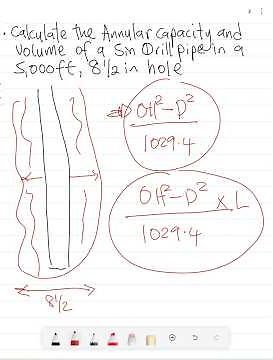 Annular Capacity and Volume Calculation (2) - Example #drillingoperations #drilling calculations